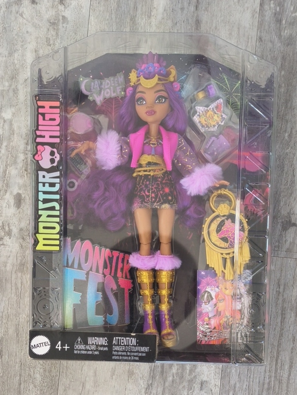 monster high Clawdeen Wolf Doll with Purple Hair & Gold Accents